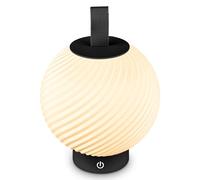 Briloner - Lampada da tavolo senza fili LED IP44 con controllo touch, dimmerabile, luce bianco caldo, batteria sostituibile, lampada da scrivania senza fili, comodino, 18 x 25 cm, Nero