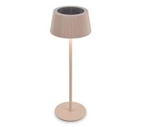 BRILONER - Lampada da tavolo senza fili, pannello solare, touch dimmer continuo, ip44, cavo usb-c, CCT, lampada da scrivania senza fili, comodino, 12 x 34 cm, Beige