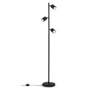 Briloner Lampada da terra LED, con interruttore a pedale, max. 9 W | lampada da soggiorno, lampada da camera da letto, lampada da lettura, piantana, nero, faretti orientabili, attacco GU10