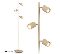 Briloner Lampada da terra LED, con interruttore a pedale, max. 9 W | lampada da soggiorno, lampada da camera da letto, lampada da lettura, piantana, beige, faretti orientabili, attacco GU10