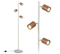 Briloner Lampada da terra LED, con interruttore a pedale, max. 9 W | lampada da soggiorno, lampada da camera da letto, lampada da lettura, piantana, grigio caldo, faretti orientabili, LED
