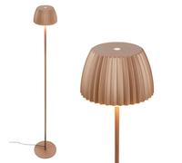 BRILONER - Lampada da terra LED con touch, dimmerabile, bordo luminoso, luce bianca calda, piantana, salotto, soggiorno, 19x124 cm, caffè