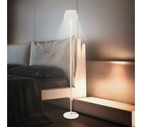 BRILONER - Lampada da terra LED con touch, dimmerabile, bordo luminoso, luce bianca calda, piantana, salotto, soggiorno, 19x124 cm, bianco antico