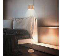 BRILONER - Lampada da terra LED con touch, dimmerabile, bordo luminoso, luce bianca calda, piantana, salotto, soggiorno, 19x124 cm, caffè