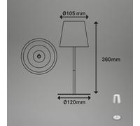 Briloner Lampada LED da tavolo 7508014 cromo opaco 2.700 K IP44 Touchdim Briloner