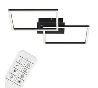 BRILONER - Lampada LED, Lampadario Dimmerabile, Plafoniera Soffitto con Telecomando, Regolazione Temperatura Colore, Funzione Luce Notturna e Timer, Nero, 500x388x78mm