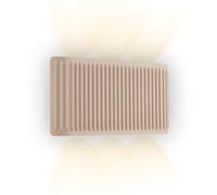 BRILONER - Lampada parete senza fili con touch, dimmerabile, luce bianco caldo, up down light con 6 lenti, applique ricaricabile, applique da interno, camera da letto, soggiorno, 17,5x9x4,5 cm, Beige