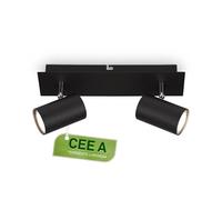 Spot Moderno Isil A Metallo Nero 2 Luci Gu10 3000K