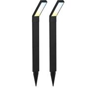 Briloner - Lampada solare per esterni con sensore crepuscolare, protezione antischizzo, regolabile da luce bianca calda a luce bianca fredda, lampada per sentiero, 66x50x12,5 cm, nero