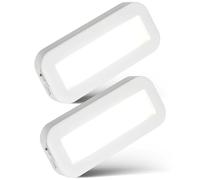 BRILONER - Lampade sottopensile per cucina led senza fili in set da 2 con luce bianco neutro, supporto adesivo, lampada sottopensile batteria, lampada cucina, 15 x 6,5 x 2 cm, bianco