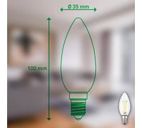 Briloner Lampadina LED a candela E14 4W chiara 3000K 840 lm EEC A 2er Briloner