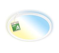BRILONER - LED da soffitto CCT, ultrapiatto, classe energetica A, durata 50.000 h, dimmerabile con telecomando, retroilluminazione, Ø29,3x2,8 cm, Bianco