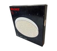 Briloner - Plafoniera a LED con decorazione a stella, lampada senza cornice, lampadario, pannello da soffitto LED, temperatura di colore bianco neutro, Ø287 mm, bianco