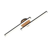 Briloner Plafoniera LED Go 2 luci nero/decoro legno lineare Briloner