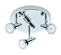 BRILONER LED, plafoniera, soffitto, Luce, Lampada da Bagno, IP44, girevoli e inclinabili, 3X GU10, 12 Watt, 1.200 Lumen 4 W, Cromato, 3 faretti