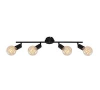 Briloner Leuchten 2868-045 Lampada da Parete, 4 Faretti Orientabili e Regolabili, Retrò/Vintage, 4 X E27, Max. 60W, Metallo, Nero 60 W
