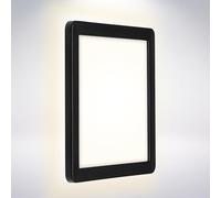 Briloner Leuchten 3010-015 Luce LED, Lampada da Parete da Esterno con retroilluminazione, 8 Watt, 1.200 Lumen, 4.000 Kelvin, Bianca/Nera, Quadrata, 190x190x28 mm, Nero