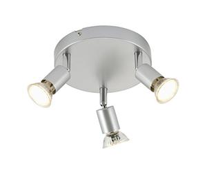 Briloner Leuchten Faretti faretto da soffitto plafoniera, lampada da soffitto, a LED, Ceiling Lighting, Rondell, colore titanio, 3 x LED, GU10, 3 W, orientabile, 2906 - 034