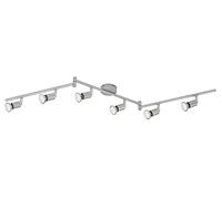 Briloner Leuchten Faretti faretto da soffitto plafoniera, lampada da soffitto, a LED, salotto lampada Spot soffitto, cameretta, Ceiling Lighting, Lampada da soffitto soggiorno cameretta per camera da letto, colore: titanio, 6 x LED, GU10, 3 W, orientabile, 2906 - 064