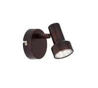 Briloner Leuchten - Lampada da parete a LED orientabile e orientabile, in stile antico, attacco GU10, 1 x 3 W, 8 x 10,6 cm, colore: rame