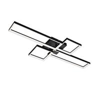 Briloner Leuchten - Lampada da soffitto a LED, plafoniera dimmerabile, incl. telecomando, regolazione della temperatura di colore, funzione luce notturna e timer, nero, 40 Watt, 1100x420x120mm