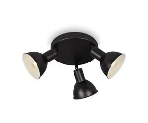 Briloner Leuchten - Lampada da soffitto retrò, plafoniera retrò a 3 luci, faretto da soffitto E14, orientabile, nero/bianco, 190 x 140 mm, 2674-035, nero/bianco