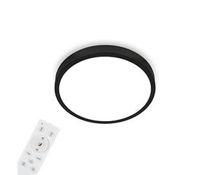 BRILONER Leuchten - LED Ceiling Light, RGBW, LED Ceiling Light, dimmable, Colourful Light Colours, Neutral White, Surface-Mounted lamp, Remote Control, Black, Diameter 380 x 50 mm