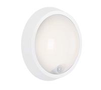 Briloner Leuchten - Luce esterna a LED, lampada da parete da esterni incl. sensore di movimento e sensore crepuscolare, 12 watt, 1.150 Lumen, 4.000 kelvin, bianca, rotonda, Ø 17cm