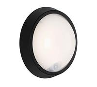BRILONER Leuchten - Luce esterna a LED, lampada da parete da esterni incl. sensore di movimento e sensore crepuscolare, 12 watt, 1.150 Lumen, 4.000 kelvin, bianca/nera, rotonda, Ø 17cm