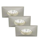 3 X Briloner LED Incasso Angolare Nichel Opaco IP44 3x 5W 400lm Bianco Caldo [EEK: G]