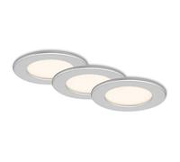Briloner Leuchten - Luci LED da incasso, set da 3, lampade da soffitto da 6 watt ciascuna, 450 lumen, 3.000 Kelvin, IP44, bianco, 115x30mm (DxH)