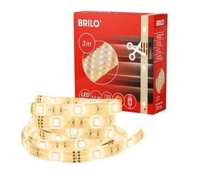 Briloner Leuchten - Nastro LED da 3 m, autoadesivo, 10 W, 90 LED, interruttore cavo, driver incluso, cavo da 1,8 m, durata: 50.000 ore