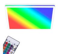 Briloner Leuchten - Pannello a LED a soffitto, plafoniera dimmerabile, RGB, controllo del colore, retroilluminazione, incl. telecomando, 22 Watt, 2.700 Lumen, 4.000 Kelvin, bianco, 420x420x28mm (DxH)