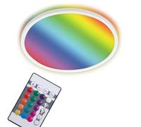 Briloner Leuchten - Pannello LED, plafoniera dimmerabile, lampada da soffitto, RGB, controllo colore, retroilluminazione, controllo remoto, 22 watt, 2.700 lumen, 4.000 Kelvin, bianco, Ø 42 cm