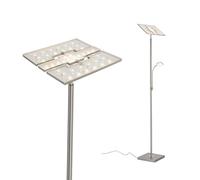 Briloner Leuchten Piantana LED dimmerabile, piastre, orientabili, braccio lettura, 21 W e 3.5 W, lampadine integrate, 28 x 28 x 180 cm (L x P x A)