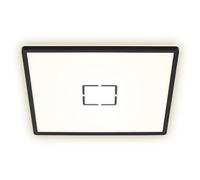 Briloner Leuchten - Plafoniera a LED, lampada da soffitto con effetto retroilluminazione, 22 W, 3.000 lumen, 4.000 Kelvin, quadrata, colore bianco-nero, 420x420x29mm (LxPxA)