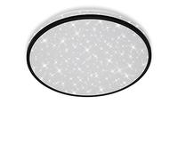 Briloner Leuchten - Plafoniera a LED, lampada da soffitto con fantasia a stelle, 24 Watt, 2.200 Lumen, 4.000 kelvin, bianco-nero, Ø 38cm