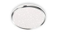 BRILONER Leuchten Plafoniera a LED, Lampada da soffitto con Fantasia a Stelle, per Il Bagno, IP44, 12 Watt, 1.200 Lumen, 4.000 Kelvin, Cromo, 280x70mm (DxH), Bianco Cromato