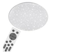 BRILONER Leuchten - Plafoniera a LED, lampada da soffitto con funzione dimmer ed effetto stellato, WiFi, funzionamento tramite App, telecomando, 24 watt, 1.920 lumen, bianca, Ø 38,5 cm