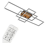 Briloner Leuchten - Plafoniera a LED, lampada da soffitto dimmerabile con telecomando, luce notturna, timer, 47 Watt, 6.600 Lumen, nero, 1040x420x100mm