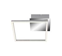 BRILONER Leuchten - Plafoniera a LED, lampada dimmerabile, funzione memory inclusa, 9,7 watt, 900 lumen, 3.000 Kelvin, alluminio cromato, 280x280x60mm (LxPxH)