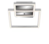 BRILONER Leuchten - Plafoniera a LED, lampada dimmerabile, in unzione di memoria, 1 modulo LED ruotabile, 19,6 Watt, 1.500 lumen, 3.000 kelvin, cromo-alluminio, 358x260x75mm (LxPxH)
