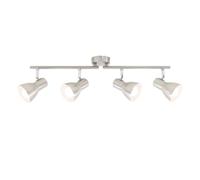 BRILONER Plafoniera, Lampada da soffitto, faretti orientabili e inclinabili, 4X E14, Max. 25 Watt, retrò, Nichel Opaco, 605x80x150 mm (LxPxH) W