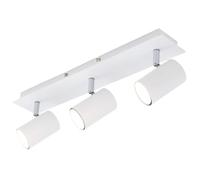 Briloner Leuchten - Plafoniera LED da soffitto con 3 faretti orientabili, adatta per 3 lampadine GU10 da max. 40 Watt non incluse, Lampada da soffitto moderna per cucina o salotto, Metallo bianco