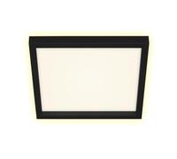 Briloner Leuchten Plafoniera LED, Lampada da soffitto con Effetto retroilluminazione, 18 Watt, 2.400 Lumen, 3.000 Kelvin, Bianco-Nero, 296x296x43mm (LxWxH)