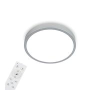 BRILONER Leuchten - Plafoniera LED RGBW, plafoniera LED dimmerabile, colori di luce diversi, bianco neutro, lampada a montaggio superficiale, telecomando, colore argento, diametro 380 x 50 mm