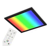 Briloner Leuchten - Plafoniera ultra piatta RGB CCT, pannello LED CCT, temperatura di colore, regolabile, dimmerabile, telecomando nero, 29,5 x 29,5 cm