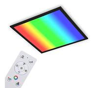 Briloner Leuchten - Plafoniera ultra piatta RGB CCT, pannello LED CCT, temperatura di colore, regolabile, dimmerabile, telecomando nero, 45 x 45 cm