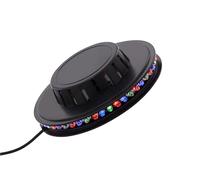 Briloner Leuchten - Ruota Luminosa a LED, Luce per Feste con Sensore Musicale, Cambio Colore a Ritmo di Musica, 48x RGB-LED, incl. cavo USB da 2m, IP20, nero, 125x38mm (DxH)