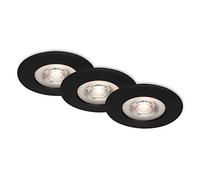 BRILONER Set di 3 Incasso a LED, lampade da soffitto da 5 Watt, 460 Lumen ciascuna, 3.000 Kelvin, IP44, Nero Opaco, 90x25mm (DxH) 5 W